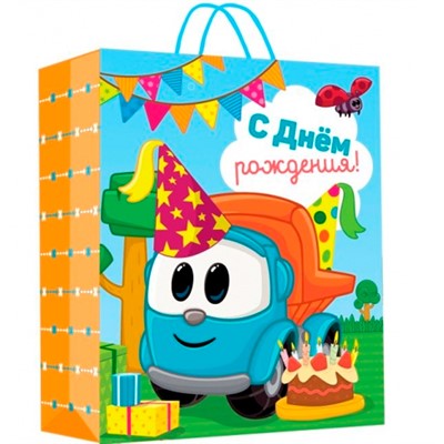 Пакет Чудо праздник глянцевый Грузовичок Лева l, 26*32*14 см PL-111239-GL - фото 62807676
