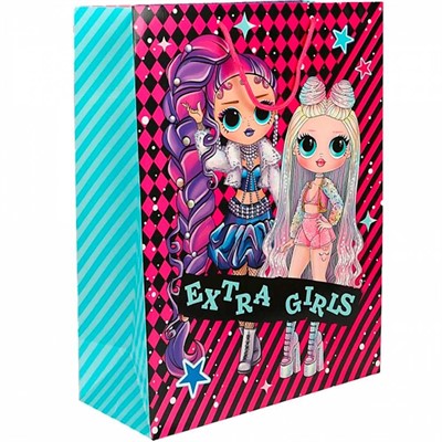 Пакет Чудо праздник гланцевый xl 33,5*45*15 см Супер девочки PXL-92069-OM - фото 62807793