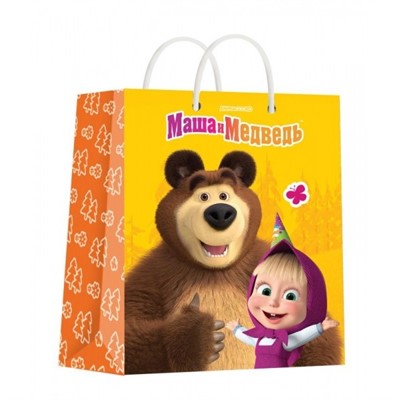 Пакет Чудо праздник глянцевый Маша и Медведь l PL-127479-MB - фото 62807866