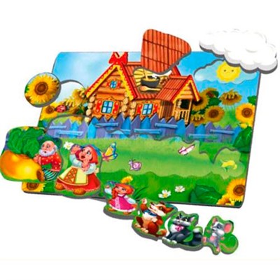 Деревянные Вкладыши с ручками Репка 28*19.5 см Буратино BRIN-38735 - фото 62808178