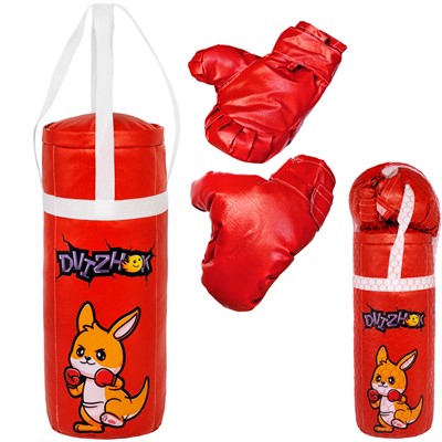 Боксерский набор Кенгуренок 40 см красный,экокожа Dvizhok - фото 62808548