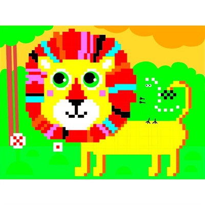 Набор для творчества Алмазная мозаика Лев 20*15см частичная выкладка 90787 - фото 62808617