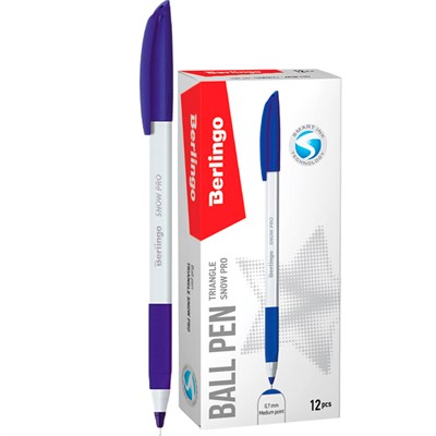 Ручка шариковая синяя Triangle Snow Pro 0,7мм. трехгран. CBp_70862 Berlingo - фото 62808668