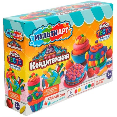 Набор для творчества Тесто для лепки Кондитерская 24 см MultiArt PDSET-MA120040 - фото 62808901