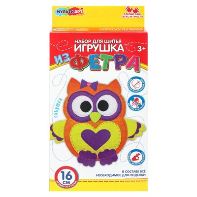 Набор для творчества Со стразами cовушка мульти арт FETR-120526 - фото 62808953