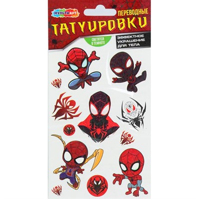 Набор для творчества Тату светящиеся Спайди МУЛЬТИ АРТ TATTOO-123230 - фото 62809109