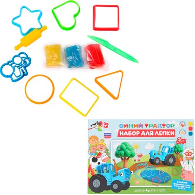 Набор для творчества Тесто для лепки Синий Трактор 24 см MultiArt DSET-STR-121472D - фото 62809112