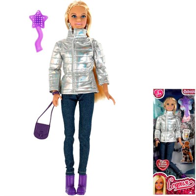 Кукла Карапуз 66001-W15-S-BB София 29см, руки и ноги сгиб, Зима, акс - фото 62809340