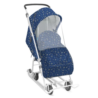 Санки коляска Наши детки НДТ3-1К/1 принт северный /Ника/ - фото 62809624