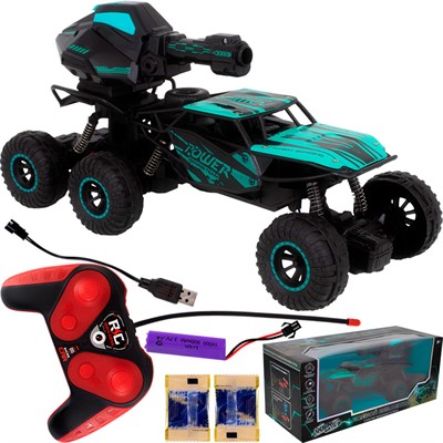 Машина на радиоуправлении Young Racer MK338-76 Боевой вездеход, стреляет водными пулями, зеленый в кор. - фото 62810186