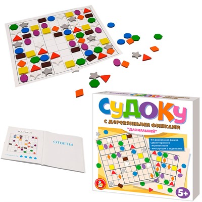 Деревянная Головоломка Судоку с дер. фиш.Для малышей 04514 - фото 62810643