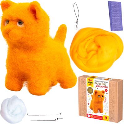 Набор для творчества Валяние шерстью Котик 05590 - фото 62811036