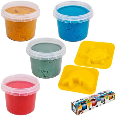 Набор Для Творчества Кинетический песок 4 цв "Лепишка" Морские фантазии Фин-ти-Флю 440 - фото 62811243