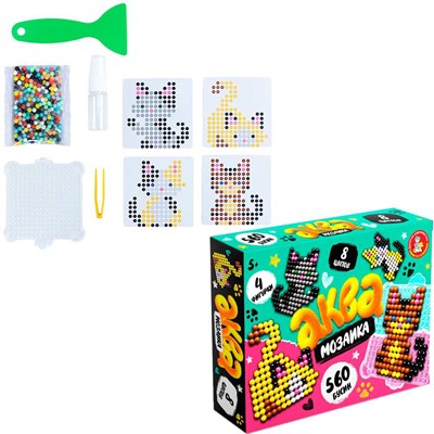 Набор ДТ Аквамозаика "Котики" 560 эл 05775 - фото 62811279