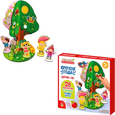 Деревянная Игра развивающая на липучках Времена года 05948 - фото 62811432