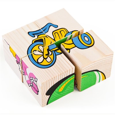 Деревянные кубики 4шт Игрушки 3333-3 - фото 62811855