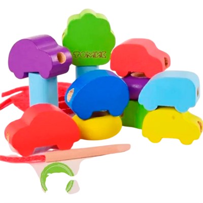 Деревянный Счетный материал Бусы Транспорт Мини 13 деталей 1-79 - фото 62812760