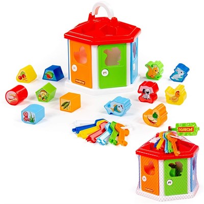 Логическая игрушка Домик логический в сетке 6196 /П-Е/12/ - фото 62812983