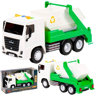 Автомобиль МАЗ-контейнеровоз инерционный со светом и звуком в коробке 94032 П-Е /8/ - фото 62813628