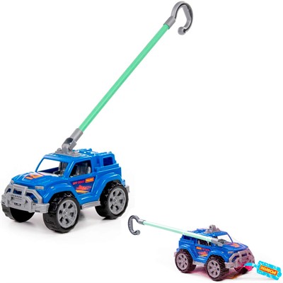 Автомобиль каталка "Легионер" с ручкой (синий) 63912 П-Е /12/ - фото 62813761