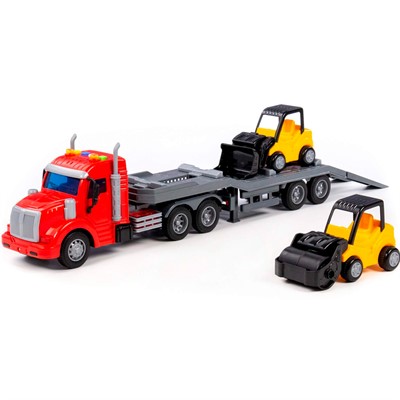 Автомобиль Трейлер "Профи"инерц. + дорожный каток "Мини" инерц. погрузчик "Мини" инерц. в кор. 77049 П-Е /4/ - фото 62813865