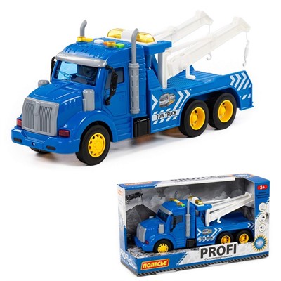 Автомобиль Профи эвакуатор инерционный со светом и звуком синий в коробке 86570 П-Е /8/ - фото 62815022