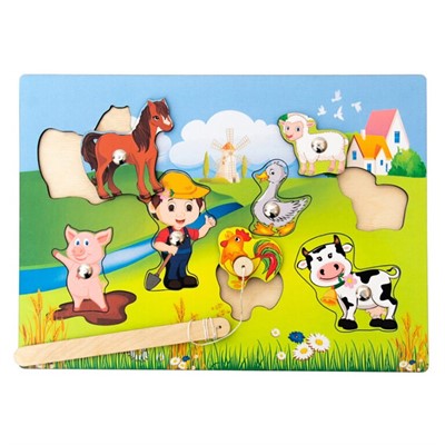 Деревянная Магнитная рыбалка "Случай на ферме" IG0382 - фото 62815069