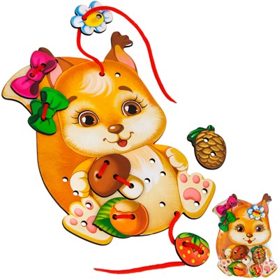 Деревянная шнуровка Бельчонок БП-00000320 /Арбо/ - фото 62815134