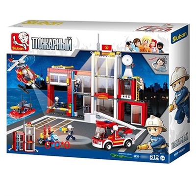 Конструктор Пожарные 38-0631 Станция в коробке - фото 62815593