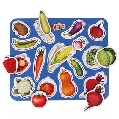 Деревянный Вкладыши Овощи в разрезе, 15 деталей 962089 - фото 62817001