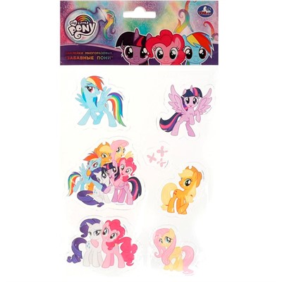 Наклейки Умка 4680107916112 Гелев. многораз. наклейки 150*247мм МОЙ МАЛЕНЬКИЙ ПОНИ - фото 62817587
