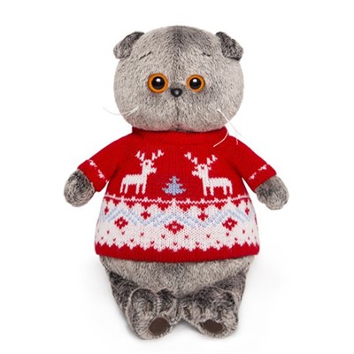 Басик в свитере с оленями 25 см Ks25-089 - фото 62817626