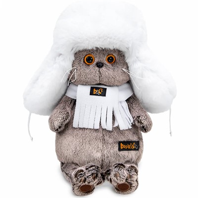 Басик в белой меховой шапке Ks22-302 - фото 62818286