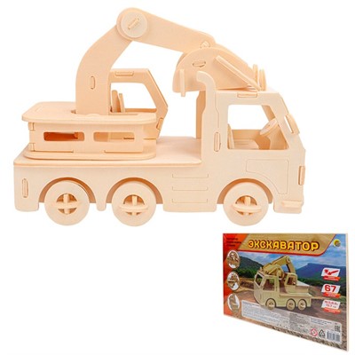 Деревянный Конструктор 2 BIG Экскаватор СМ-1016-А4 - фото 62818348