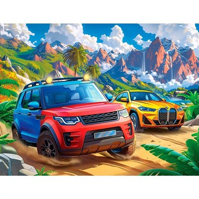 Пазл 104 Гонки в джунглях УК104-1985 - фото 62818476