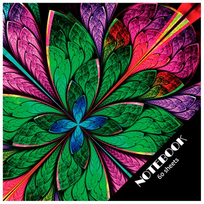 Блокнот 60 л. клетка Гребень ML Стеклянный цветок 099662 - фото 62818819