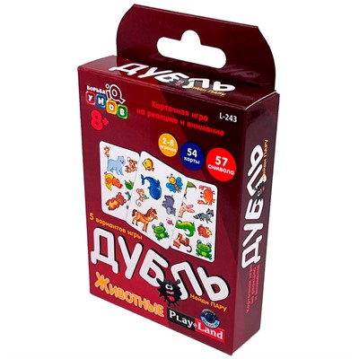 Игра Дубль Карточная Животные L-243 - фото 62818850