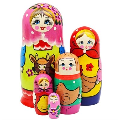 Деревянная Матрешка Подворье 5 шт. Р-45/747 - фото 62818871
