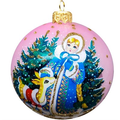 Шар 80мм Снегурочка зимняя КУ-80-214173 - фото 62818873