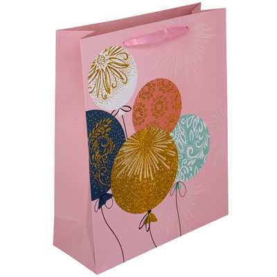 Пакет 26х10х32см с блестками Воздушные шары 141V-906 - фото 62818915