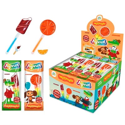 ЛУЧИК Чебурашка карамель на светящейся палочке 10г КТ94542 - фото 63332228