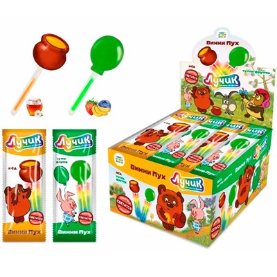 ЛУЧИК Винни Пух карамель на светящейся палочке 10г КТ94548 - фото 63332231