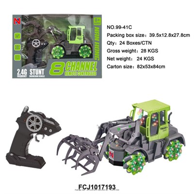 Спецтехника на радиоуправлении 99-41C Трактор с вилами в коробке - фото 64767476