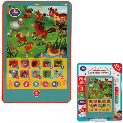 Планшет Обучающий Дружная ферма 70 + стихов, песен Умка HT1117-R32 - фото 64899092