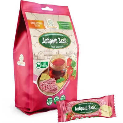 Мультизлаковые конфеты с белым шоколадом со вкусом клубники 150 г КН10099 ДОБРЫЙ ЗЛАК - фото 65173472