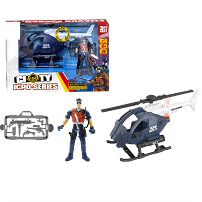 Набор Полицейского 8843 вертолет, солдат, аксесс в кор. - фото 65341051