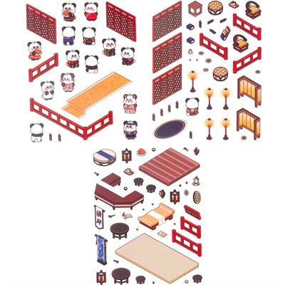 Набор наклеек 3d ROOM BOX Кафе микс 4 вида 77768 - фото 65341197