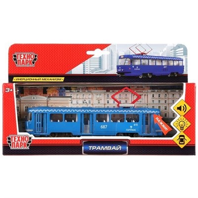 Модель CT12-463-2-BL-WB Трамвай Технопарк в коробке - фото 65415599