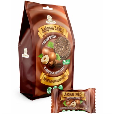 Мультизлаковые конфеты с лесным орехом и молочным шоколадом 150 г КН10030 ДОБРЫЙ ЗЛАК - фото 65658378