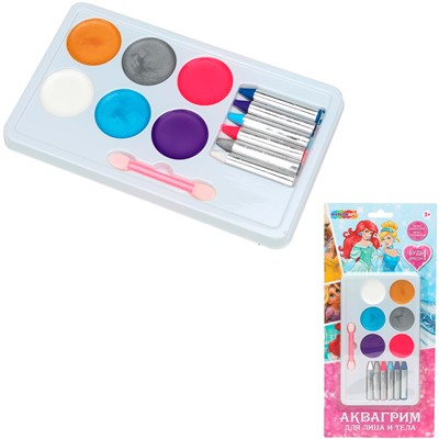 Набор для творчества Аквагрим Микс Принцессы Дисней МУЛЬТИ АРТ FACEPAINT-127104 - фото 65868059